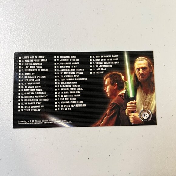 Star Wars Episode 1 Complete Widevision Trading Base Card Set 1-80 Topps - 1999 - Picture 5 of 5
